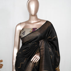 Tussar Silk Saree with Kalamkari Pallu SAN4050