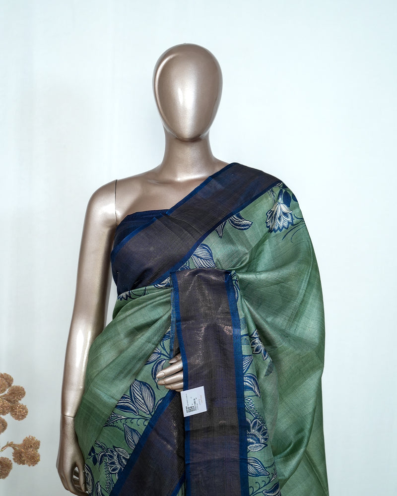 Tussar Silk Saree with Bavunchi Border SAN4228