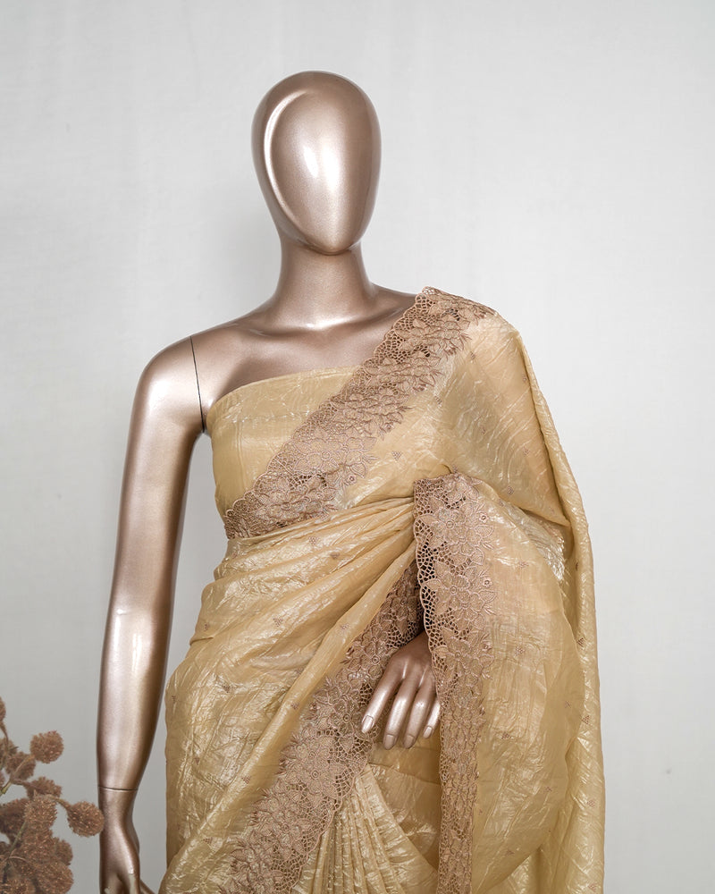 Crushed Shimmer Organza Saree SAN4112