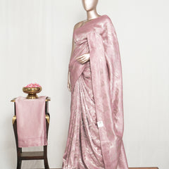 Soft Blush Pink Jacquard banarasi semi silk Saree SAN4553