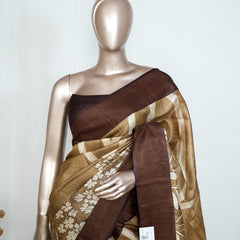 Floral Printed Tussar Silk Saree  SAN4182