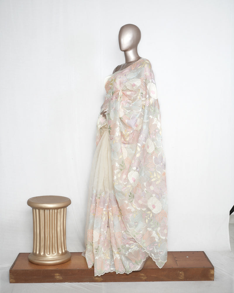 Pure Organza Embroidered & Appliqué Saree  SAN4938