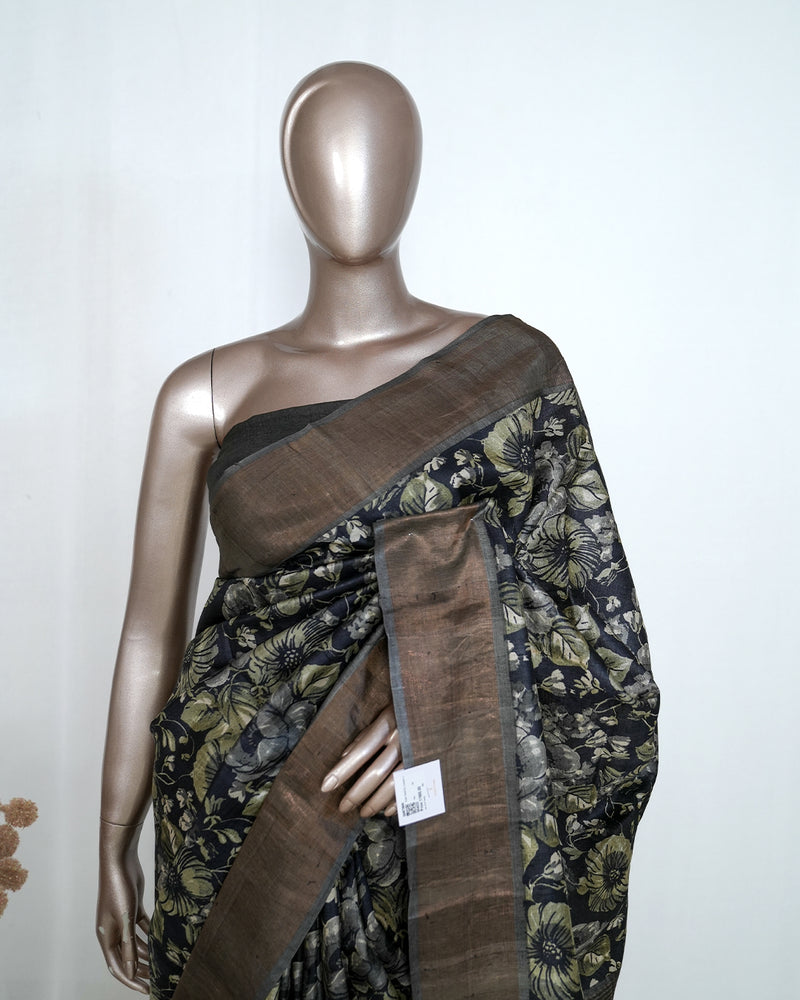 Pure Printed tusser silk SAN4223