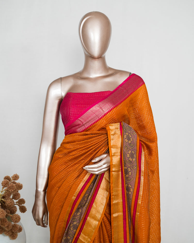 Mysore Semi Silk Saree with Kalamkari SAN5067