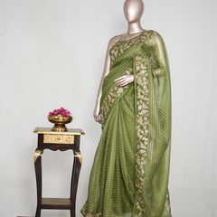 Pure Organza Embroidery Saree SAN4935