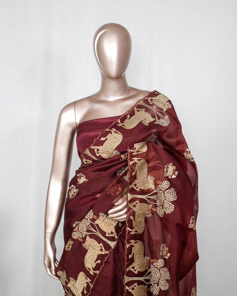 Organza Embroidery Saree SAN4967