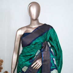 Printed Tusser Silk Saree SAN4179