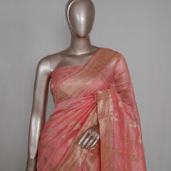 Linen Silk Saree with Banarasi Weaving SAN4056