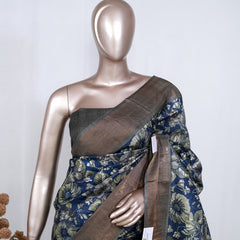 Printed Tusser Silk Saree SAN4217