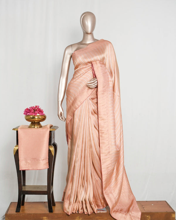 Banarasi Brocade Silk Saree with Striped Weaving   SAN4613