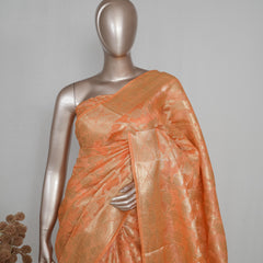 Linen Silk Saree with Banarasi Weaving                            SAN4060