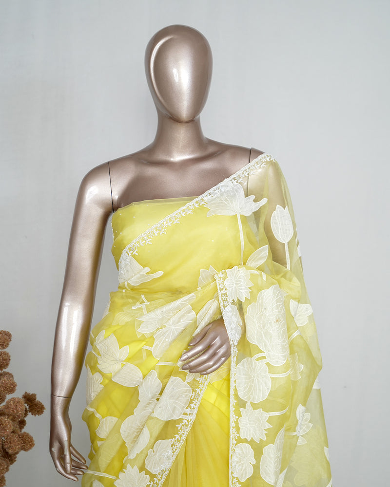 Organza Saree with Appliqué Work  SAN5016