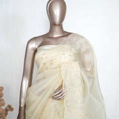 Pure Crystal Organza Handworked Saree  SAN4937