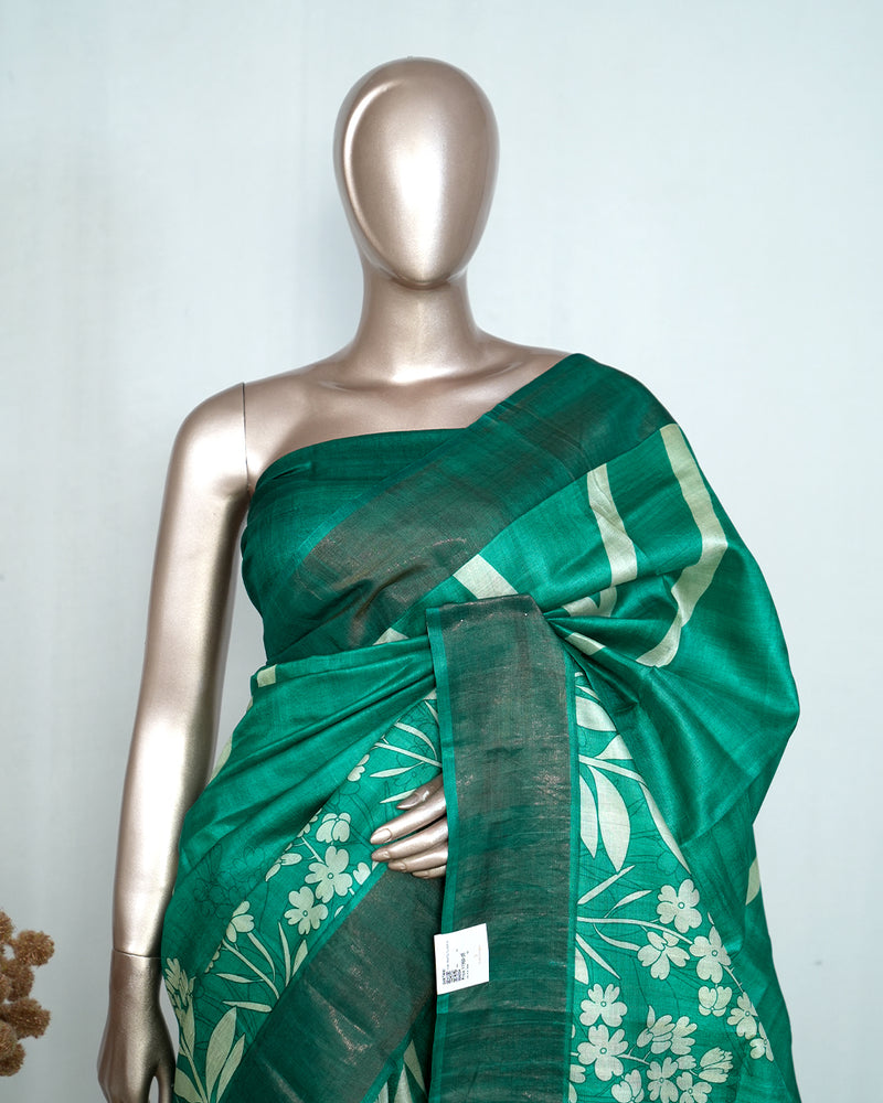 Floral Printed Tussar Silk Saree SAN4204