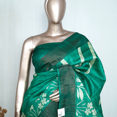 Floral Printed Tussar Silk Saree SAN4204