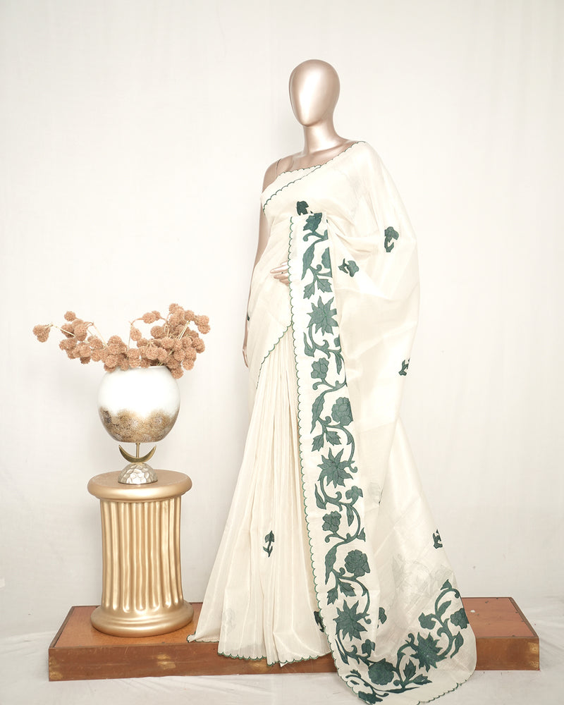Tissue Kota Appliqué Embroidery Saree  SAN5175