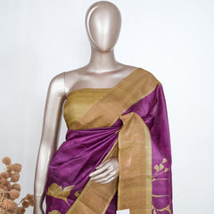 Printed Tusser Silk Saree  SAN4199