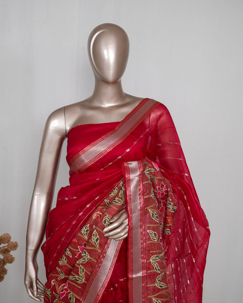 Organza Tissue Saree  SAN4939