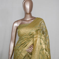 Linen Silk Saree with Banarasi Weaving SAN4062