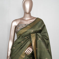 Tussar Silk Saree with Kalamkari Pallu SAN4051