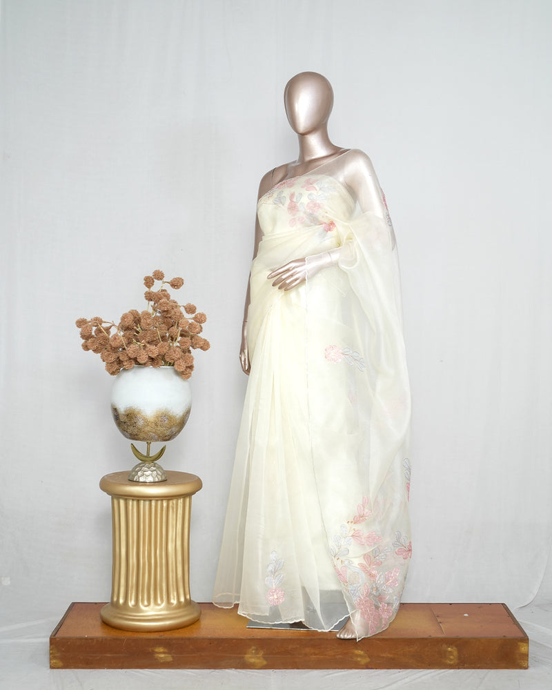 Crystal Organza Handworked Saree  SAN4796