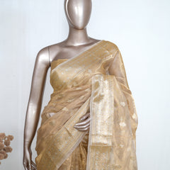 Pure Golden Tissue Silk Saree SAN4386