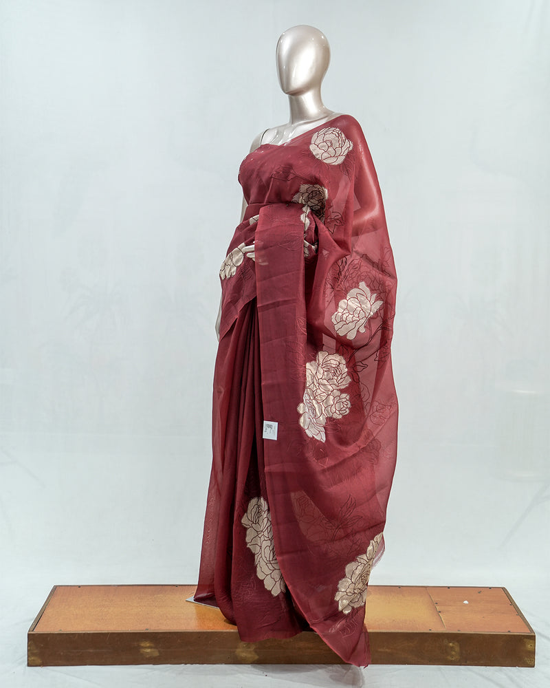 Glass Organza Saree  A SAN5389