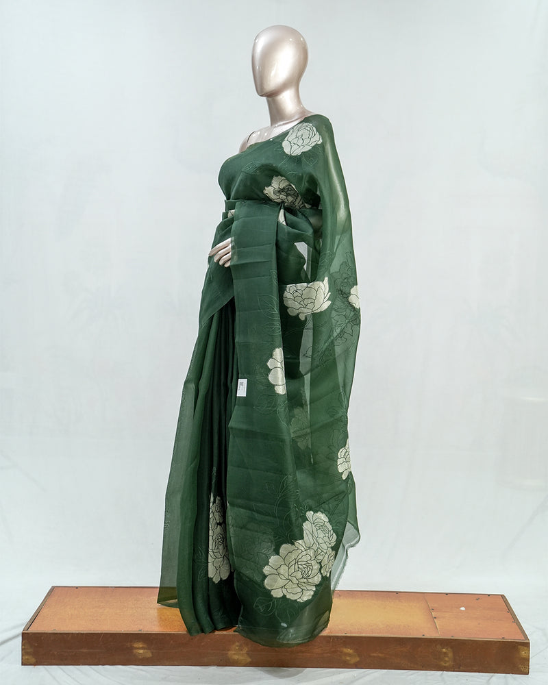 Glass Organza Saree C  SAN5389