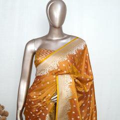 Sunset orange  Banarasi silk sarees  SAN5286