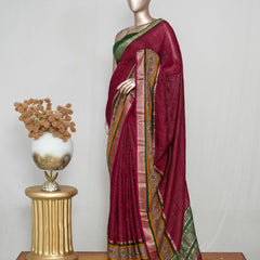 Mysore Semi Silk Saree with Kalamkari Border  _Sarees 650 067 VI (₹3100) 2 C 005033