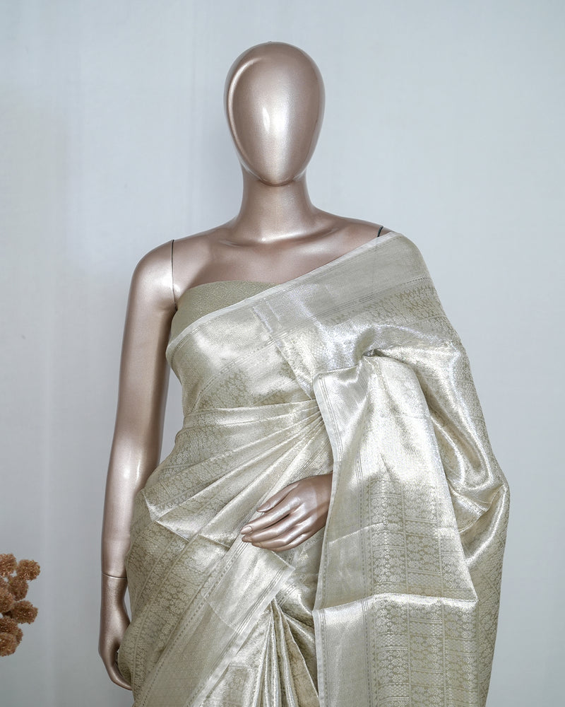 Pure Silver Tissue Saree  SAN4255