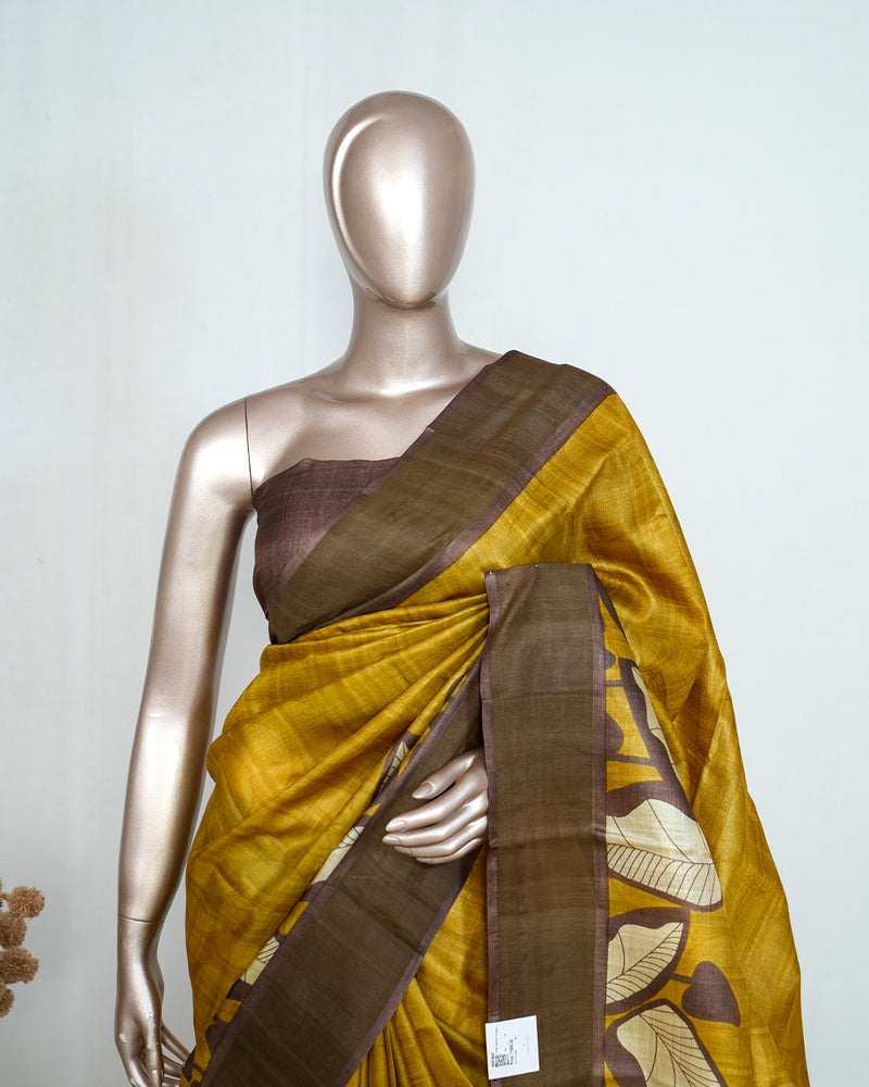 Floral Printed Tussar Silk Saree SAN4177