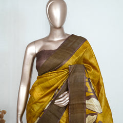 Floral Printed Tussar Silk Saree SAN4177