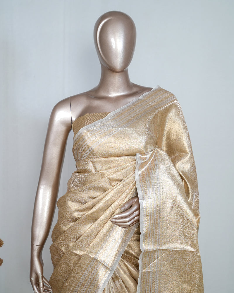 Pure Golden Tissue Silk Saree SAN4256