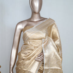 Pure Golden Tissue Silk Saree SAN4256