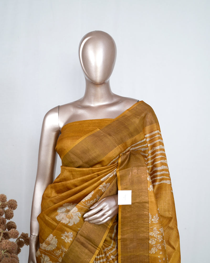 Printed Tusser Silk Saree SAN4213
