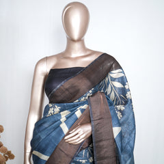 Printed Tusser Silk Saree SAN4180