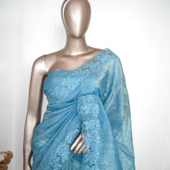 Crushed Shimmer Organza Saree SAN4117