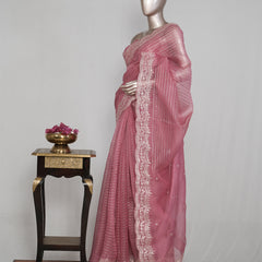 Pure Organza Embroidery Saree SAN4936