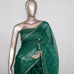 Pure Kora Embroidery Organza Saree  SAN4930