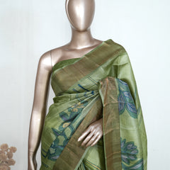 Floral Printed Tussar Silk Saree SAN4197
