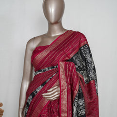 Semi Natural Crepe Saree with Digital Print _ Mysore Dola Silk Saree (₹3900) A 004426