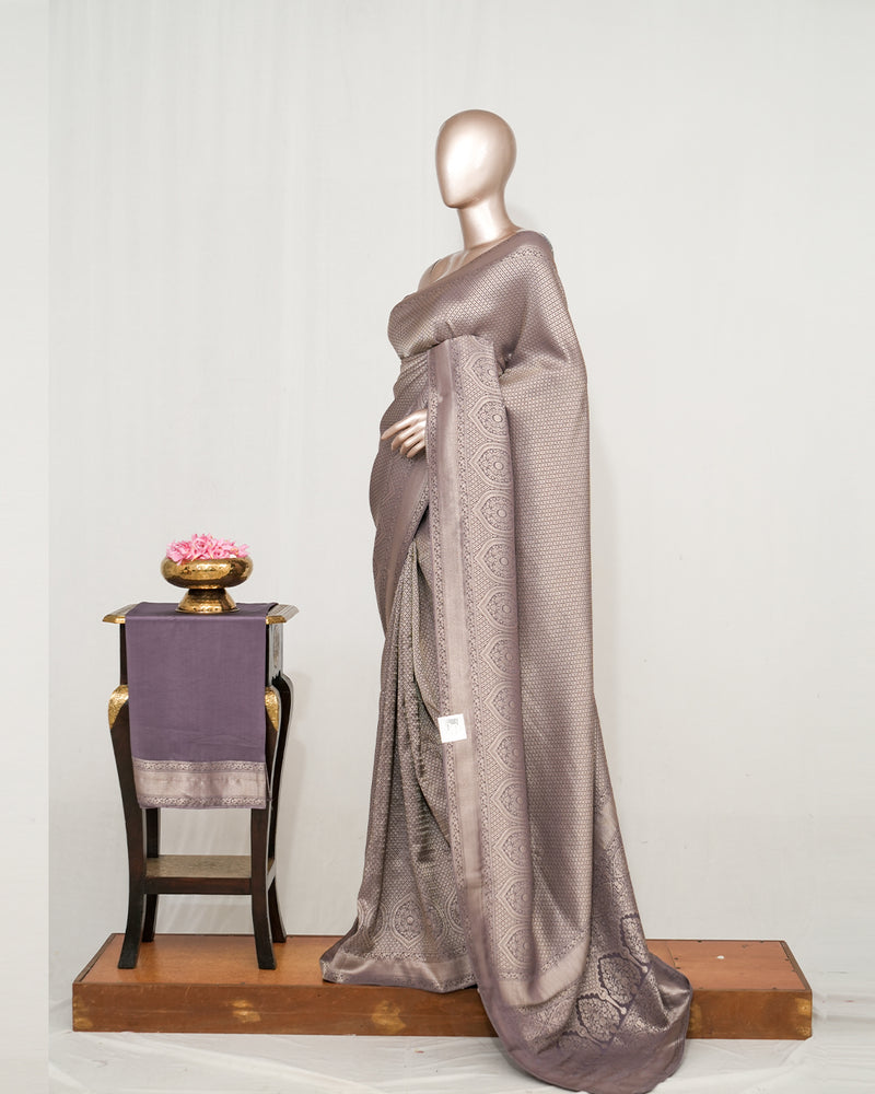 Semi Silk Brocade Banarasi Saree  SAN4636