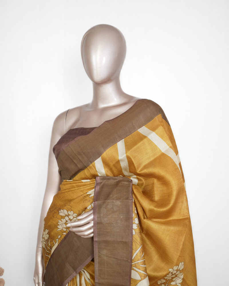 Printed Tussar Silk Saree SAN4184