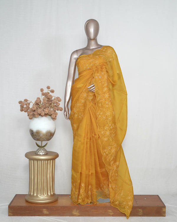Pure Organza Handworked Saree  004937