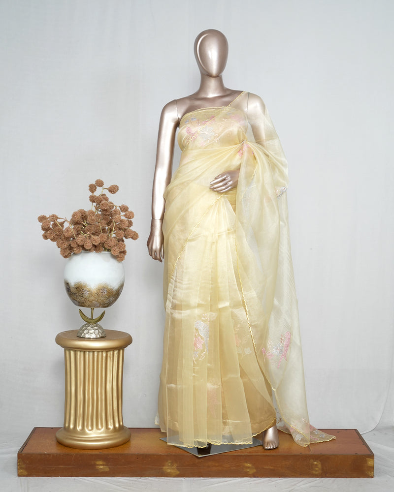 Crystal Organza Handworked Saree  SAN4808