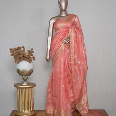 Linen Silk Saree with Banarasi Weaving SAN4056