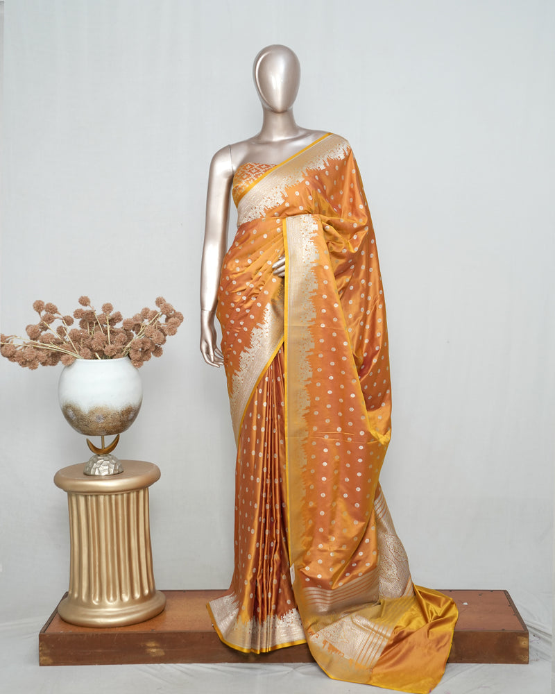 Sunset orange  Banarasi silk sarees  SAN5286