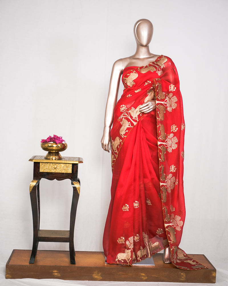 Pure Organza Designer Saree  SAN4933