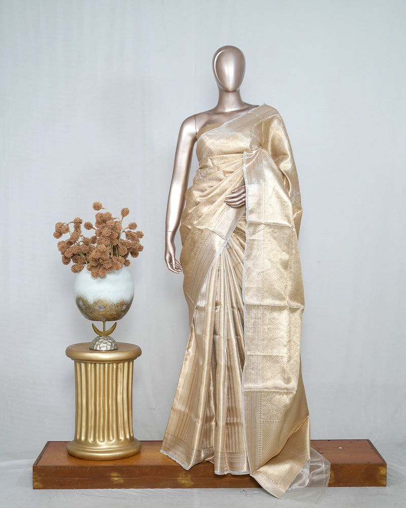 Pure Golden Tissue Silk Saree SAN4256